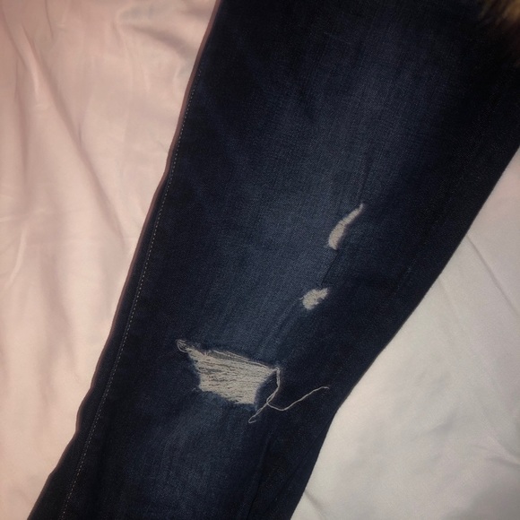 Skinny Dark Wash Distressed Jeans-Bridge by Gly - Picture 3 of 4